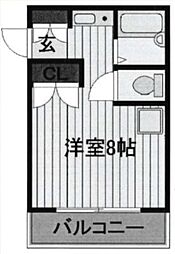 サンライズ我孫子 ワンルームの間取図画像