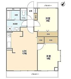 リオ梶ヶ谷 2LDKの間取図画像