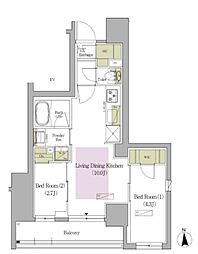 アーバネックス早稲田テラス 2LDKの間取図画像
