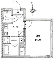 リヴィエール 1階1Kの間取り