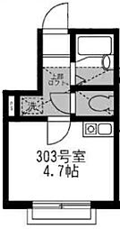 ライズ亀戸 ワンルームの間取図画像