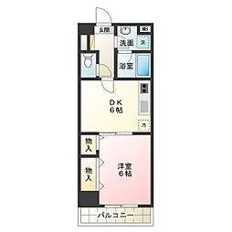 コンフォート23 1DKの間取図画像