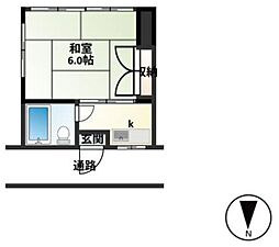 ユーコーポ 1Kの間取図画像
