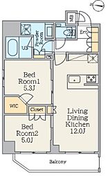 CRESTCOURT錦糸町 2LDKの間取図画像