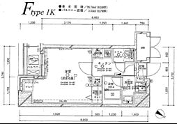 パレステュディオ日本橋東壱番館 1Kの間取図画像