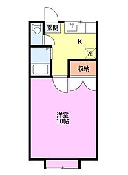 ポテンシャルA 1Kの間取図画像