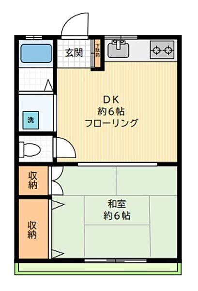 第一光ハイツ ｜東京都世田谷区代田１丁目(賃貸アパート1DK・2階・26.00㎡)の写真 その2