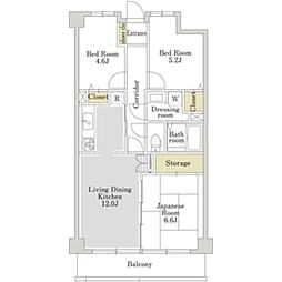 アーバンパーク常盤台公園D棟 3LDKの間取図画像