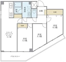 ロイヤルプラザ滝野川 3階3LDKの間取り