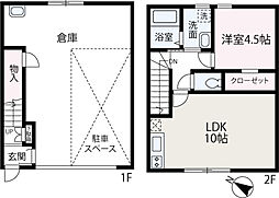 ＧＡＲＡＧＥ　ＨＯＵＳＥ　ＭＩＹＯＳＨＩ　Ｂ棟 2階1LDKの間取り