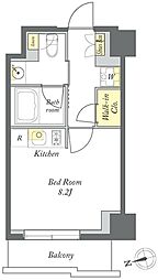 プライムメゾン清澄白河 ワンルームの間取図画像