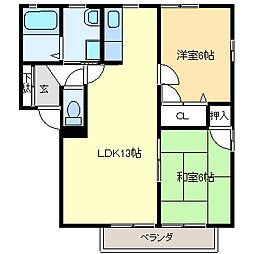 レイグランドA 2LDKの間取図画像