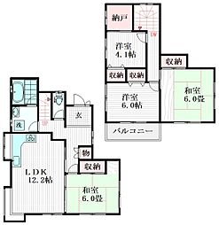 下安松戸建 1階4LDKの間取り