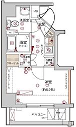 ハーモニーレジデンス木場ステーションフロント 1Kの間取図画像