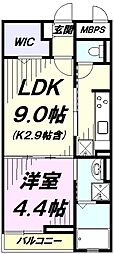 フラワー　ヨネ 1階1LDKの間取り