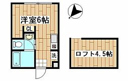 BRICKS ワンルームの間取図画像