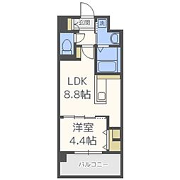レトワール清水 1LDKの間取図画像