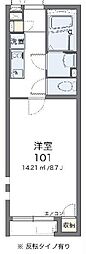 クレイノトワアモーレ 1Kの間取図画像
