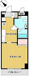 ヒルトップ静山 1DKの間取図画像