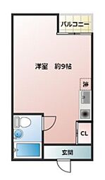Fボックスハウス ワンルームの間取図画像