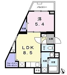 Glanz 1階1LDKの間取り