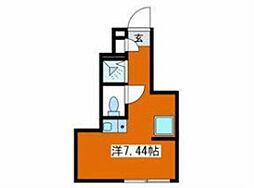 AKABANETERRACE ワンルームの間取図画像
