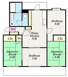 VILLAGE森の里B 4DKの間取図画像