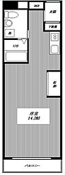 西麻布サンコート壽 ワンルームの間取図画像