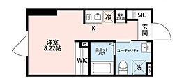 UCM SHIMOKITAZAWA 3階ワンルームの間取り