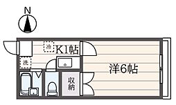 コートヴィレッジ2 1Kの間取図画像