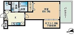 シルエラ室見 1Kの間取図画像
