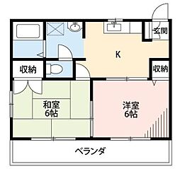 セントパークハイツ 2Kの間取図画像