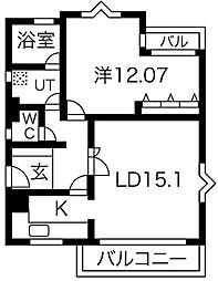 クインテットハラジュク 1LDKの間取図画像
