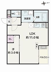 Jack sambanIV 1LDKの間取図画像