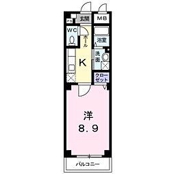カーサミア十条 1Kの間取図画像