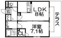 カーザフェリース 1LDKの間取図画像