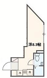 Meldia Residence王子 2階ワンルームの間取り