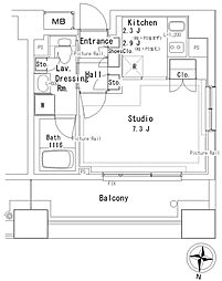 パークアクシス御茶ノ水ステージ 1Kの間取図画像