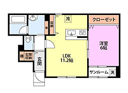 グレイス東太田I 1LDKの間取図画像