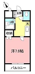 ヴィラローザ 1Kの間取図画像