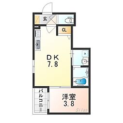 近鉄大阪線 弥刀駅 徒歩14分の賃貸アパート 2階1DKの間取り