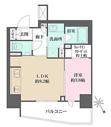 ザ・パークハウス赤羽フロント 14階1LDKの間取り