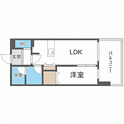 YAKUINSQUARE 1LDKの間取図画像
