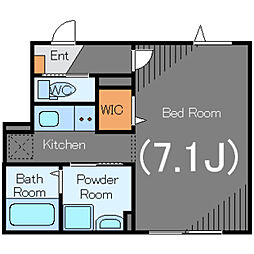 Dio　　dell’　acqua西大井 1階1Kの間取り
