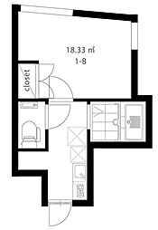 ヴァンベール十条仲原 1階1Kの間取り