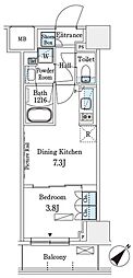 パークアクシス横浜伊勢佐木町通り 1DKの間取図画像