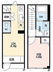 MOK-TERRACE大泉学園 1LDKの間取図画像