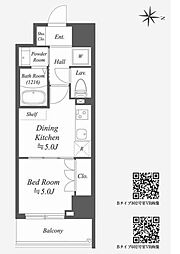 AlphaPrime東陽町 1DKの間取図画像