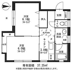 サンハイツ 2Kの間取図画像