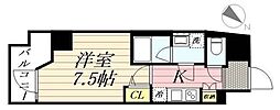グランパセオ麻布十番 1Kの間取図画像